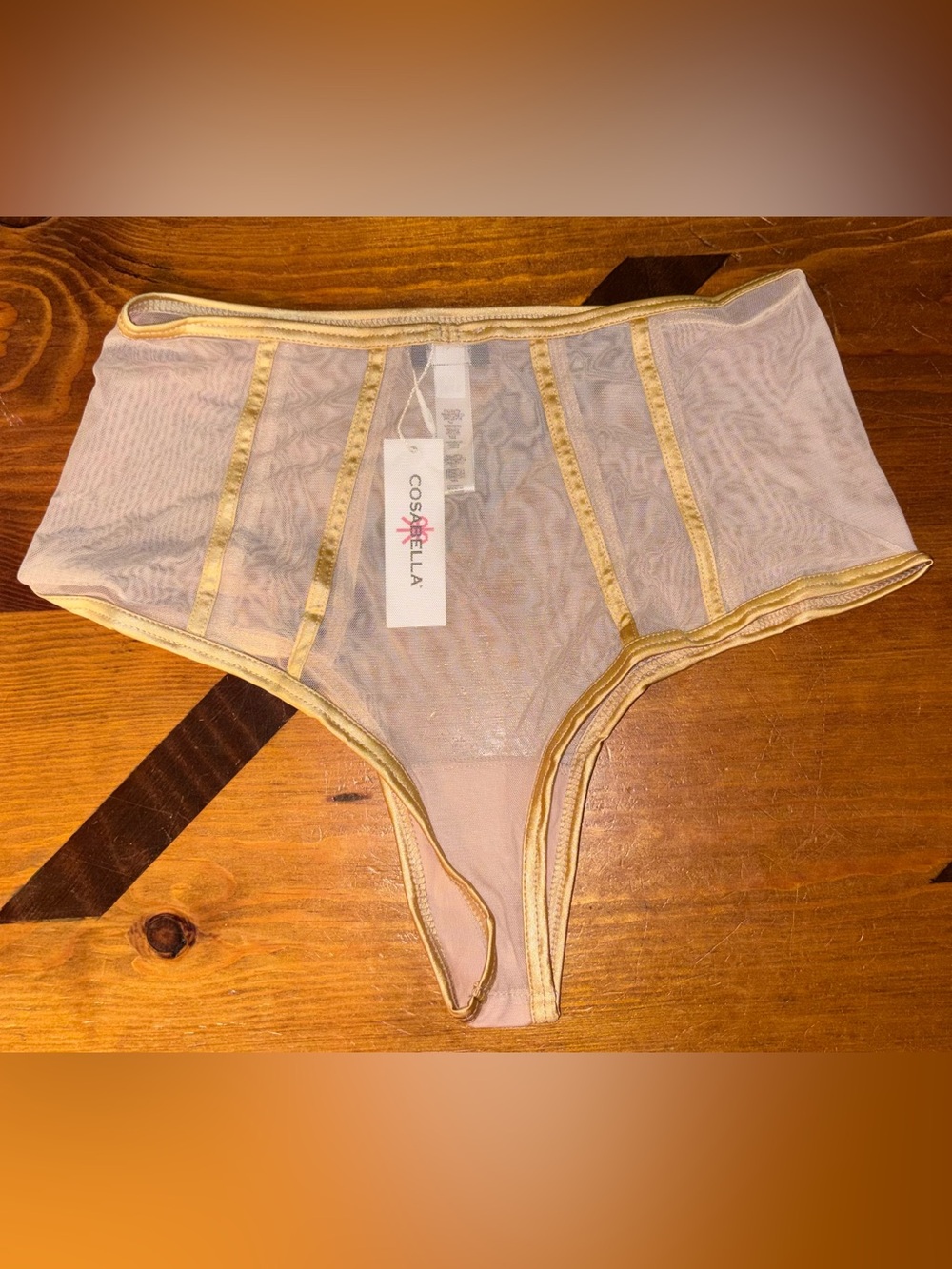 Cosabella Sardegna High-Waisted Bikini Panty in Camel Gold Size Small NWT